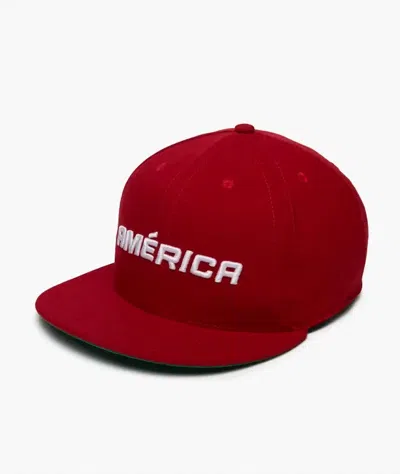 Willy Chavarria Men's America Cap In Red In Burgundy