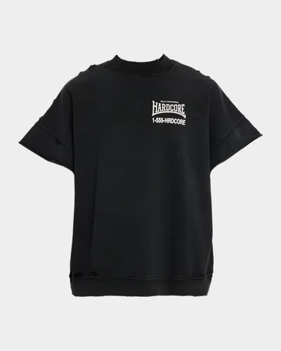 Willy Chavarria Men & Apos;s Hardcore Cotton Distressed T-shirt In Black