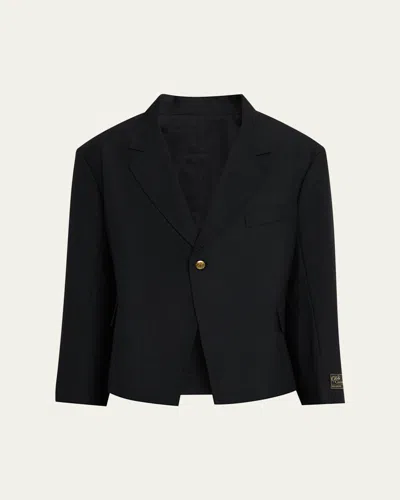 Willy Chavarria Men's Box Cutter Wool Jacket In Black