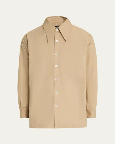 Willy Chavarria Tan Point Collar Dress Shirt In Brown