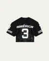 Willy Chavarria Men's Mesh America Football Jersey In Black