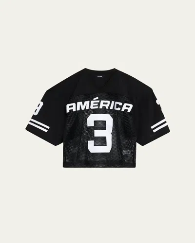 Willy Chavarria Men's Mesh America Football Jersey In Black