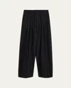 Willy Chavarria Pleated Wide-leg Trousers In Black