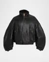 Willy Chavarria Men's Ruff Rider Leather Jacket In Black