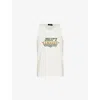Willy Chavarria Mens Auto Service Crew-neck Cotton Tank Top White In White