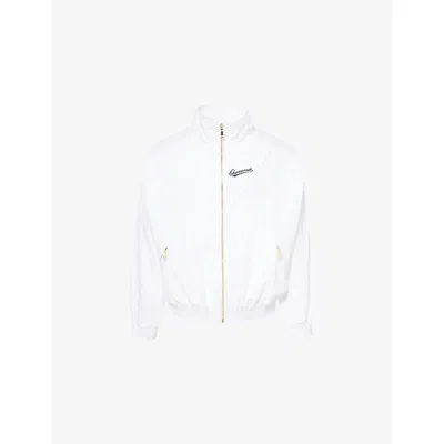Willy Chavarria Mens White Bad Boy Embroidered-log Track Jacket Xl