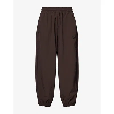 Willy Chavarria Mens Bad Boy Nylon Track Trousers Uniform Brown