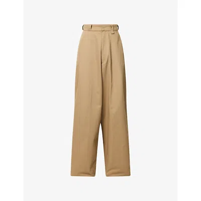 Willy Chavarria Mens Cholo Wide-leg Chino Trousers Khaki
