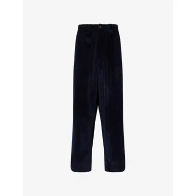 Willy Chavarria Mens Navy Toluca Wide-leg Corduroy Trousers In Blue