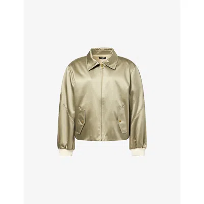 Willy Chavarria Mens Stucco Opera Satin Bomber Jacket In Gold
