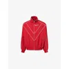 Willy Chavarria Mens Bad Boy Embroidered-text Nylon Jacket In Red