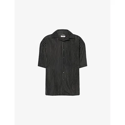 Willy Chavarria Striped Shirt In Black