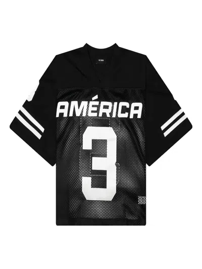 Willy Chavarria Mesh-panel Football Jersey In Black