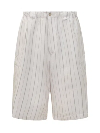 Willy Chavarria Mini Bermuda Shorts With Stripes In White