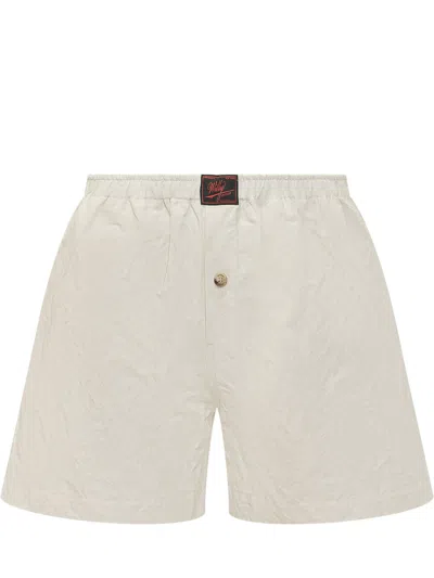 Willy Chavarria Mini Bermuda Shorts With Stylish Button In Neutral