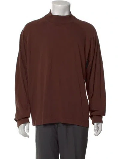 Pre-owned Willy Chavarria Mock Neck Long Sleeve Sweatshirt In Brown