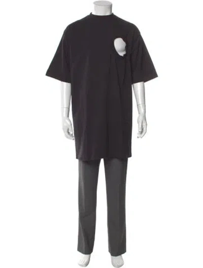 Pre-owned Willy Chavarria Mock Neck Short Sleeve T-shirt In Gray