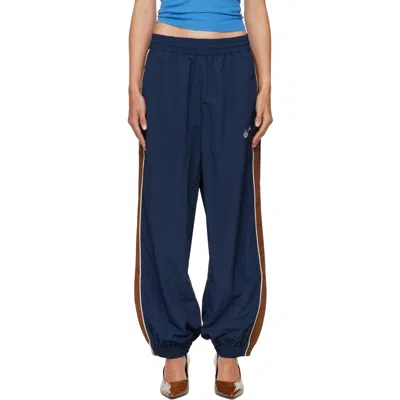 Willy Chavarria Navy 'bad Boy' Track Pants In Blue