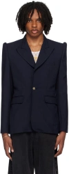 Willy Chavarria Navy Staple Blazer In Navy