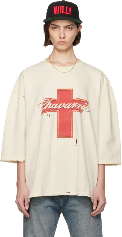 Willy Chavarria Off-white Budweiserria Destroyed Buffalo T-shirt In Neutral