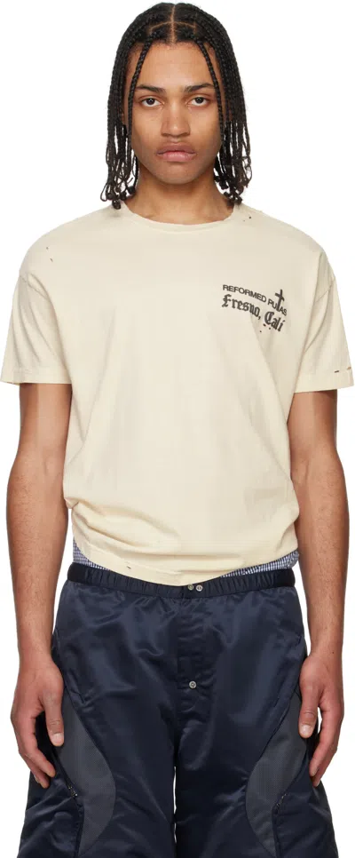 Willy Chavarria Off-white 'reformed Putas' Destroyed Easy T-shirt In Off White