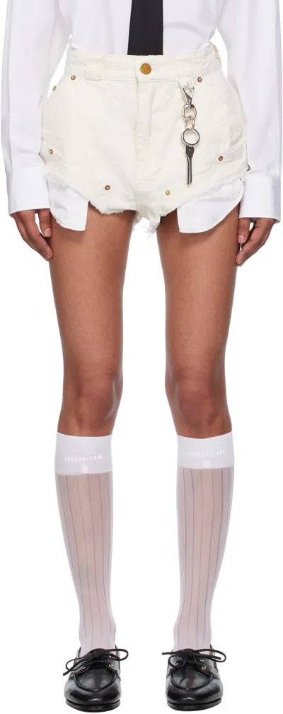 Willy Chavarria Off-white Stockton Poom Poom Shorts