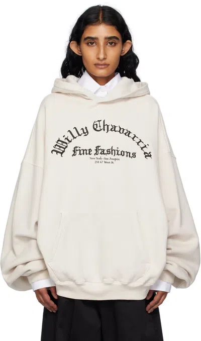 Willy Chavarria Off-white 'willy' Gymnasio Juggernaut Hoodie In Neutral