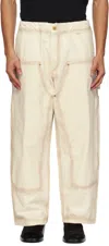 Willy Chavarria Ivory Cotton Wide-leg Workwear Toluca Pant In Neutral