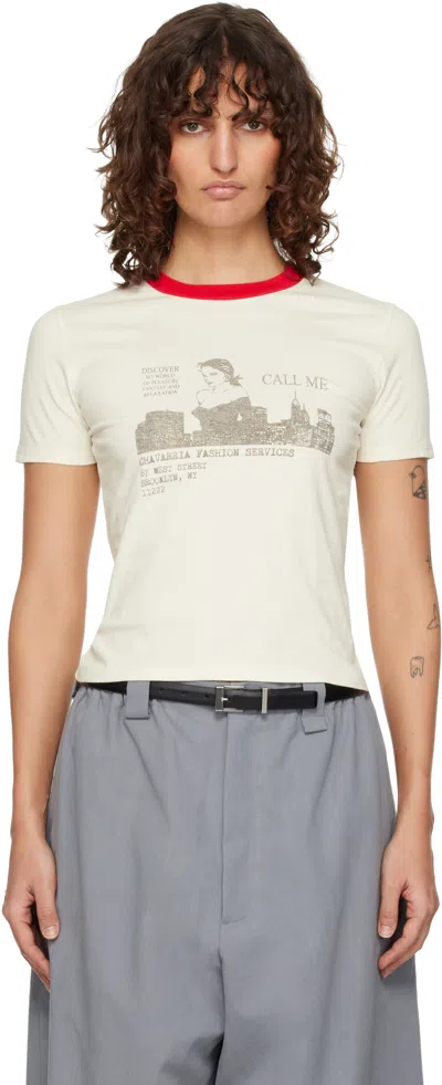 Willy Chavarria Off-white 'call Girl' Ringer T-shirt In Multi