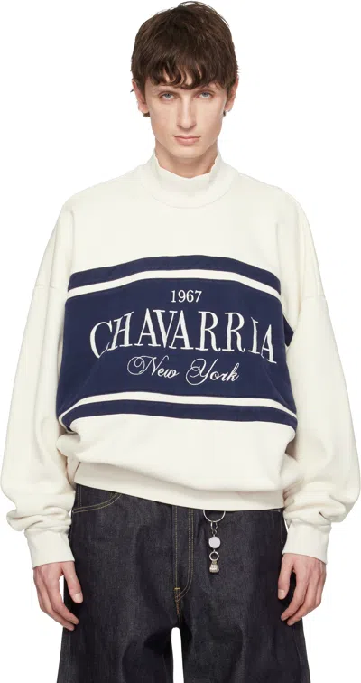 Willy Chavarria Off-white Chavarria Stripe Gilroy Sweatshirt In Gray
