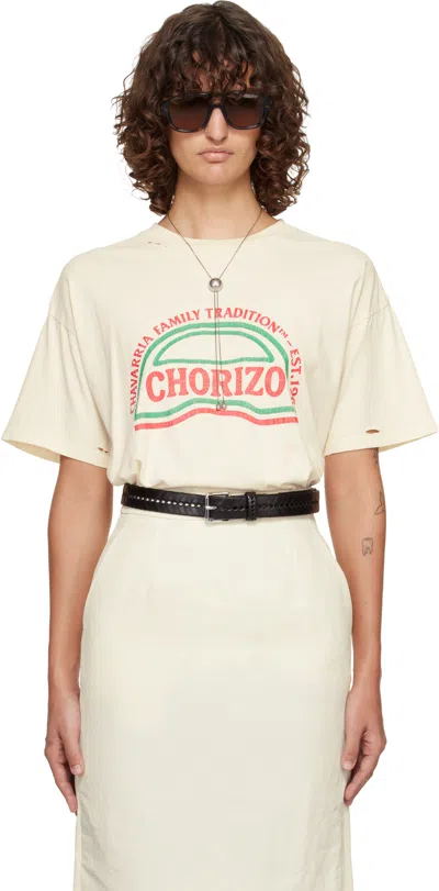 Willy Chavarria Off-white 'chorizo' Easy T-shirt In Neutral