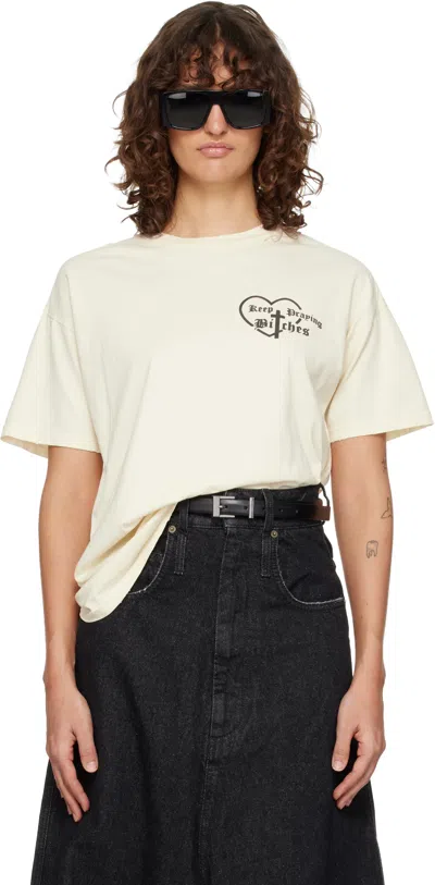 Willy Chavarria Off-white 'keep Praying Bitches' Easy T-shirt