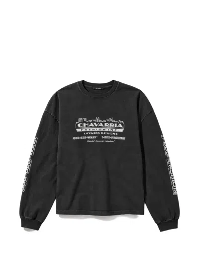 Willy Chavarria Os Chavarria Licensed Designs Ls Buffalo Long-sleeve T-shirt In Black