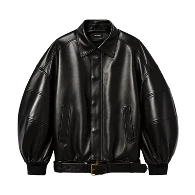 Pre-owned Willy Chavarria Os Hustlers Leather Jacket 'black Beauty' | Men's Size L