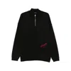 Willy Chavarria Black Bravo Quarter Zip Jacket In Black