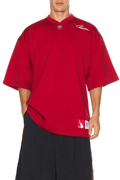 Willy Chavarria Oversized Willy Sport Jersey In Red