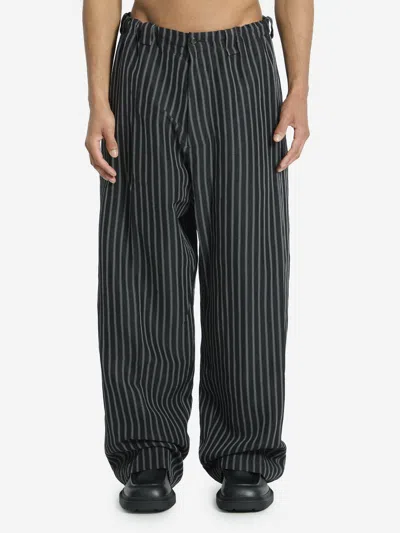 Willy Chavarria Toluca Striped Pants In Black