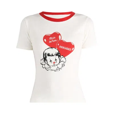 Pre-owned Willy Chavarria Payasadas Ringer T-shirts 'masa' | Tan | Women's Size Xs