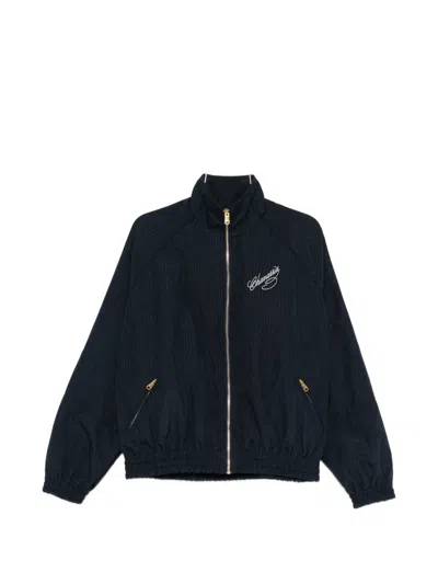 Willy Chavarria Pinstripe-pattern Zip-fastening Jacket In Blue