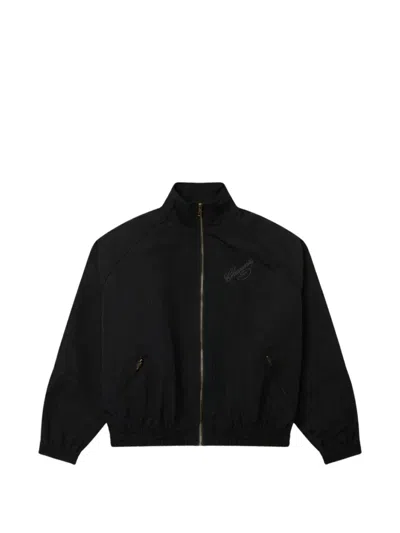 Willy Chavarria Pinstripe-pattern Zip-up Bomber Jacket In Black