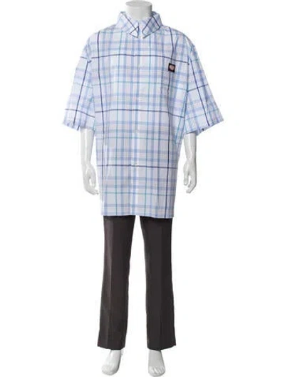 Pre-owned Willy Chavarria Plaid Print Short Sleeve Shirt W/ Tags In Multi