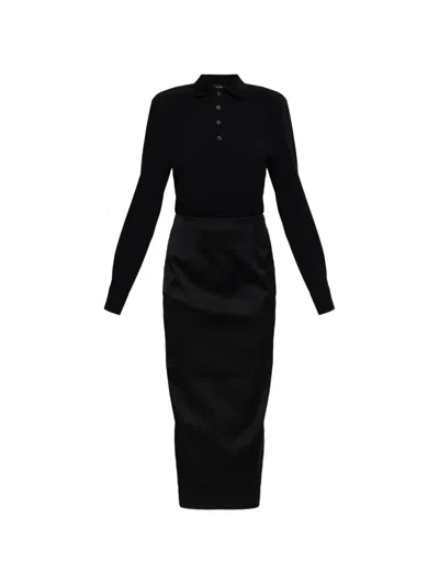 Willy Chavarria Pocket Midi Skirt In Black