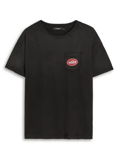 Willy Chavarria Printed Cotton T-shirt In Black