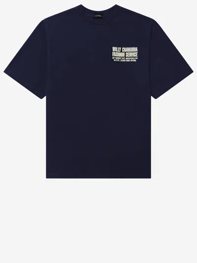 Willy Chavarria Fashion Service Logo T-shirt In Blue