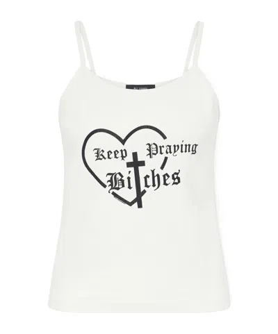 Willy Chavarria Printed Cotton-jersey Tank In White