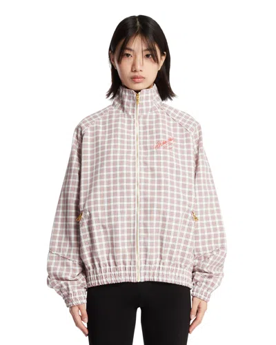 Willy Chavarria Red And Beige Checked Ruff Rider Track Jacket In White
