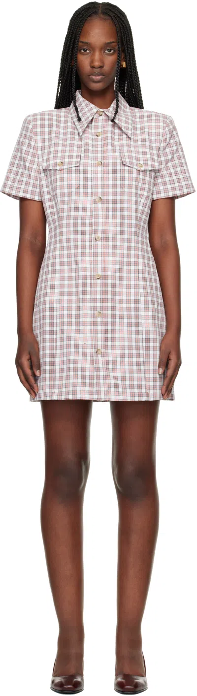 Willy Chavarria Chavela Plaid Mini Dress In Multi