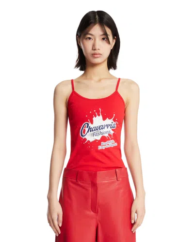 Willy Chavarria Red Cholita Top