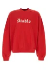 Willy Chavarria Diablo Hooligan Red Vintage-effect Sweatshirt In Red