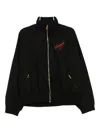 Willy Chavarria Ruff Rider Logo-embroidered Wool Bomber Jacket In Black